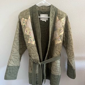 Anthropologie Green Quilted Jacket